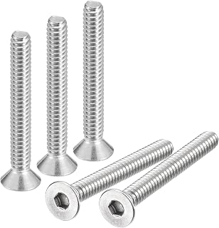 #10-24x1-1/2 Flat Countersunk Socket Cap Screws, 10 Pcs 304 Stainless Steel Hex Socket Flat Head Screws, Full Thread, Countersunk Bolts