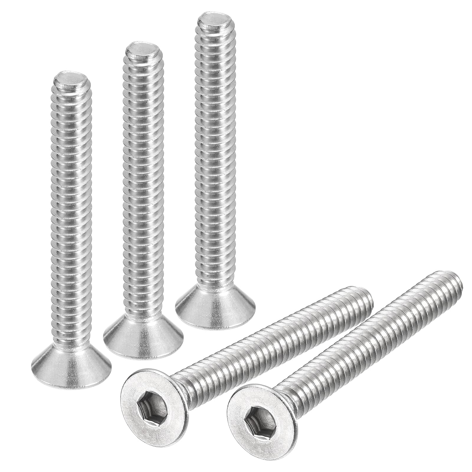 #10-24x1-1/2 Flat Countersunk Socket Cap Screws, 10 Pcs 304 Stainless Steel Hex 