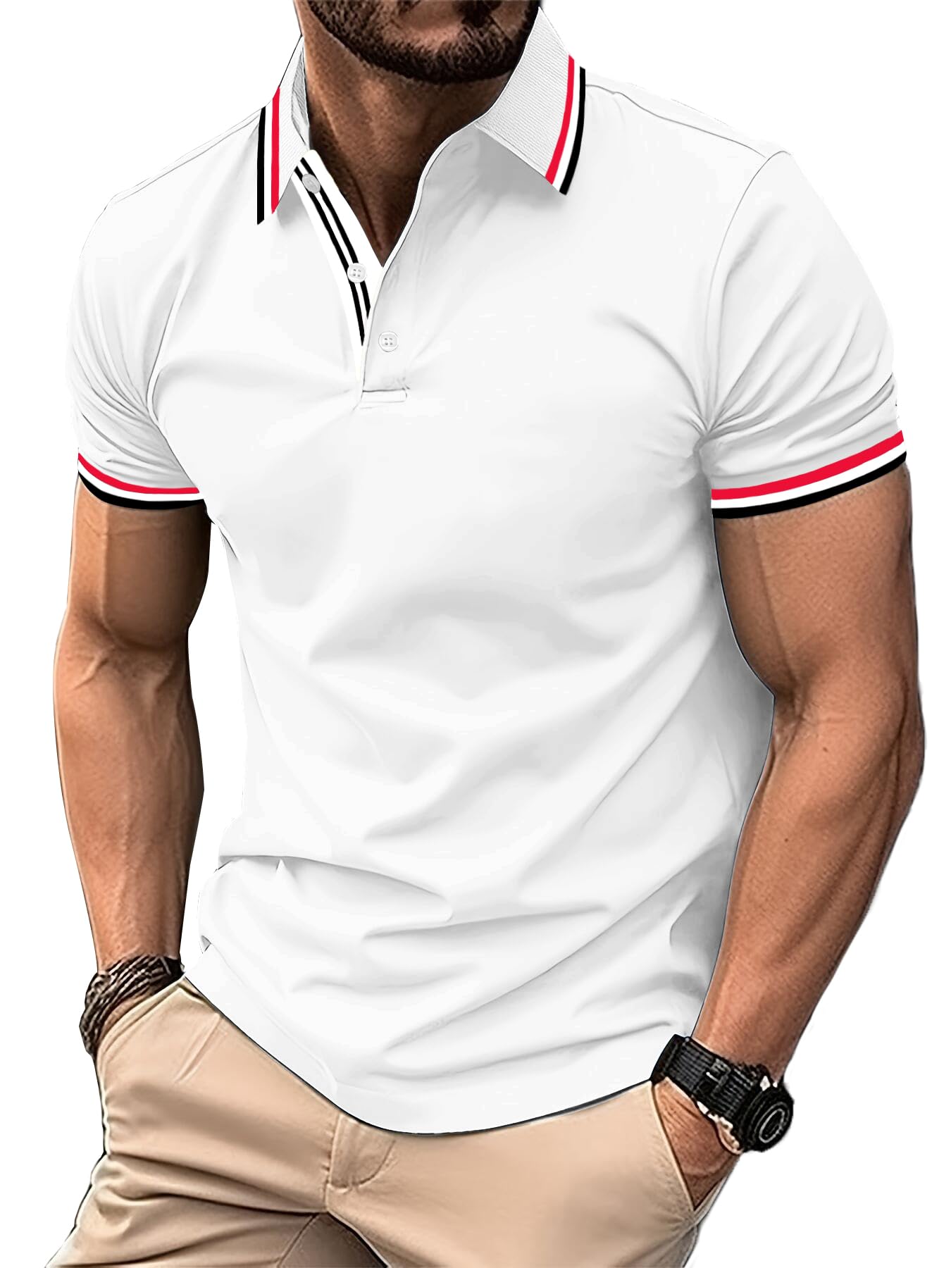SwissWell Men's Polo Shirt Short Sleeve Golf Polo Shirt Lightweight Summer Shirt