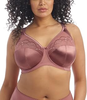 Elomi Cate Underwire Full Cup Banded Bra, Transparent, Rosewood, 90K Women's, Rosewood, 34GG