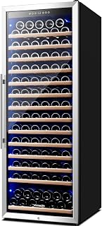 BODEGA 24 Inch Wine Cooler, 154 Bottle Large Refrigerator, Tall Freestanding Wine Fridge with Intelligent Temperature Memory & Humidity Control, Upgraded Quiet Compressor for Bedroom, Bar and Kitchen