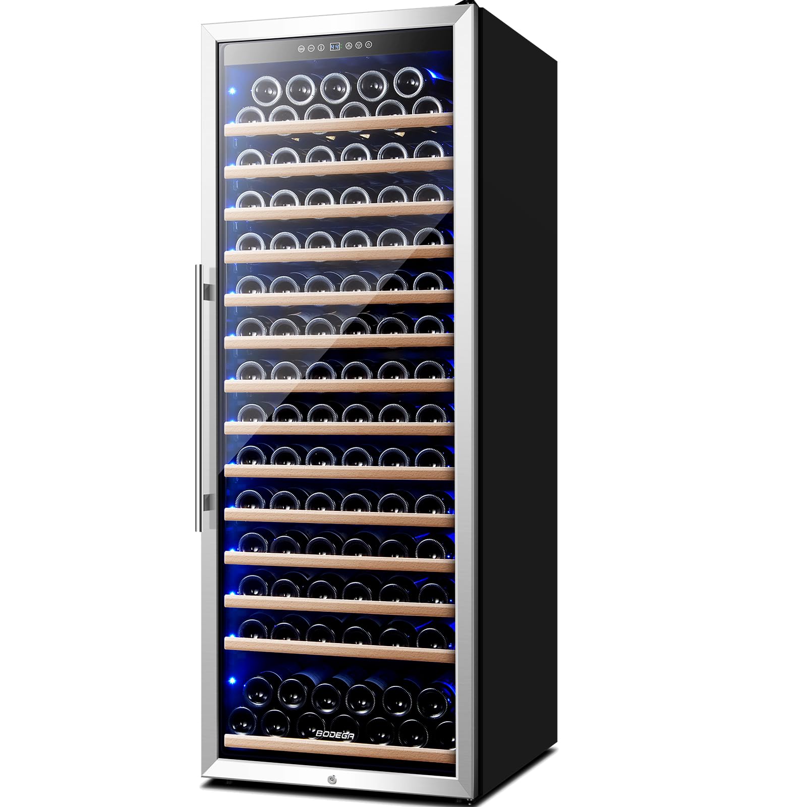 BODEGA 24 Inch Wine Cooler, 154 Bottle Large Refrigerator, Tall Freestanding Win