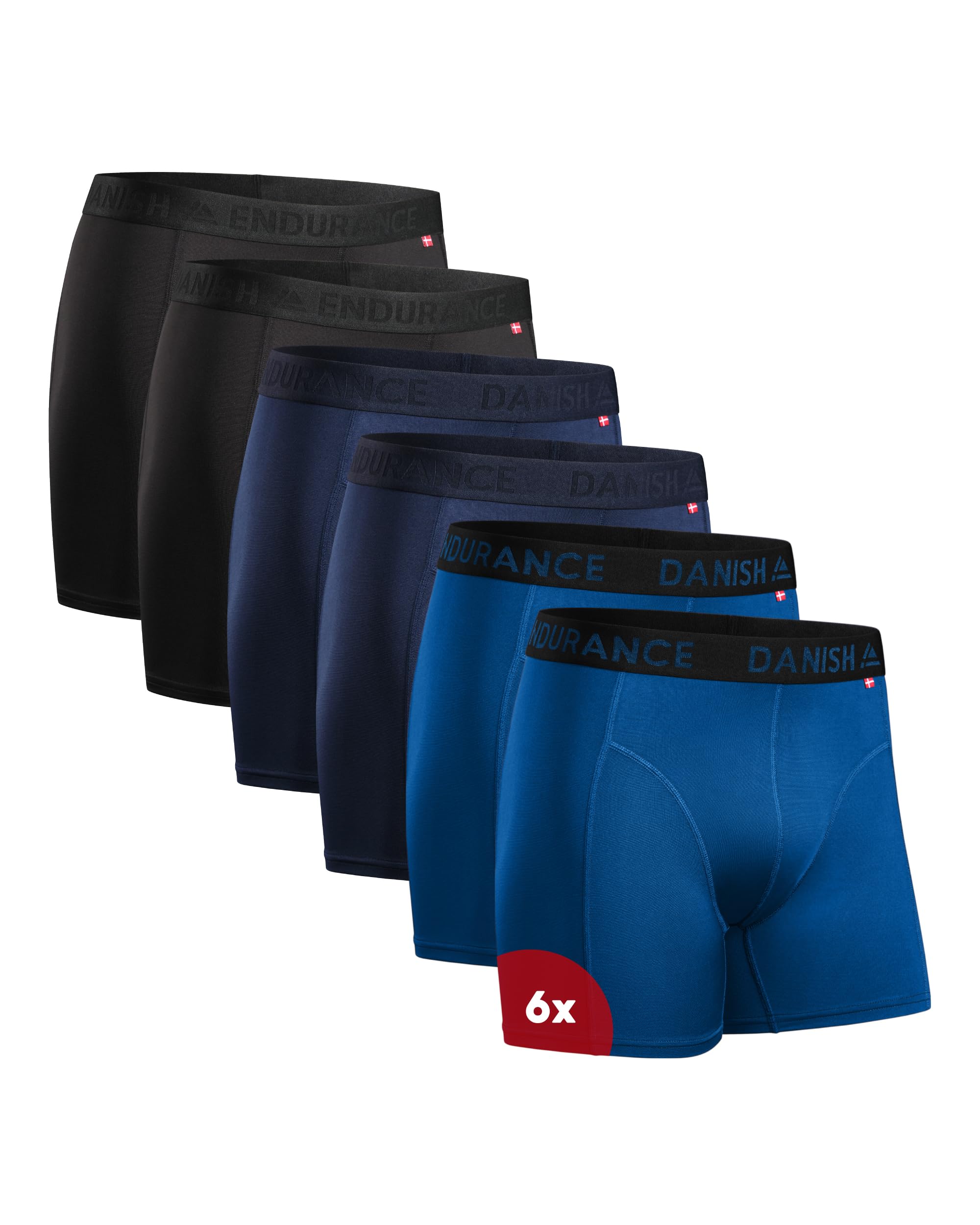 DANISH ENDURANCE Running Boxers, Long or Normal Legs, Pack of 6