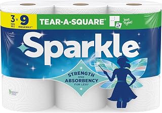 SPARKLE® TEAR-A-SQUARE® PAPER TOWELS, 3 TRIPLE ROLLS