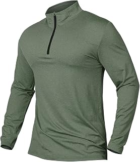 MANSDOUR Men's Quick-Dry Active Sports Shirts Quarter Zip Long Sleeve Running Pullover Tops Outdoor Sweatshirt