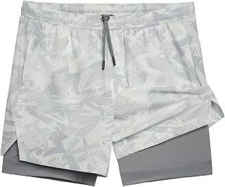 maamgic Men's 5 in One Compression Lining 2 in 1 Stretch Quick Dry Swimsuit with Zip Pockets