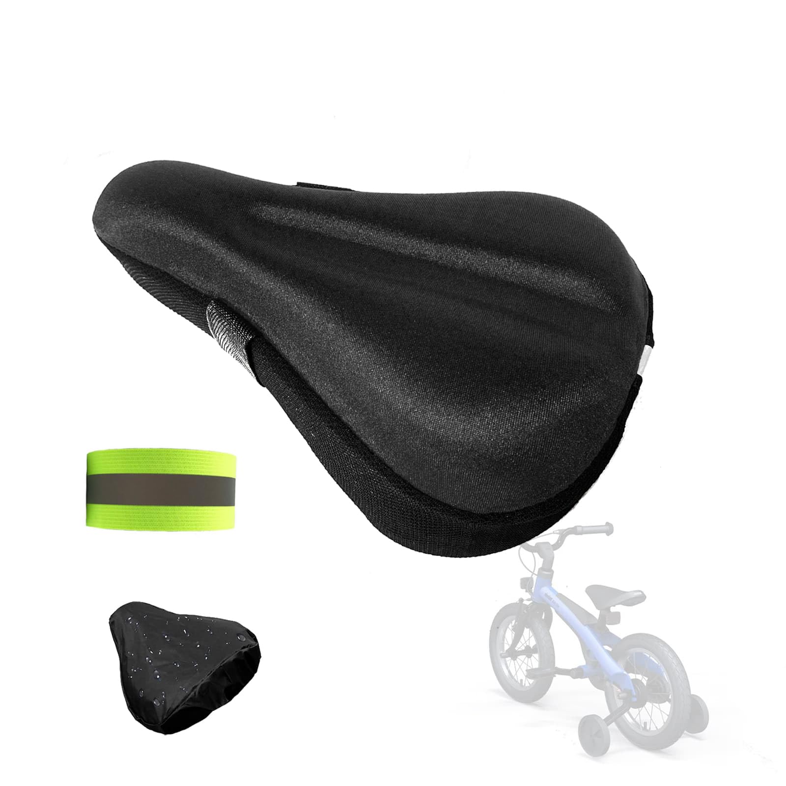 Comfort-First Gel Seat Cushion | 9x6in Kids/Youth Bikes | Protective Outdoor Cov