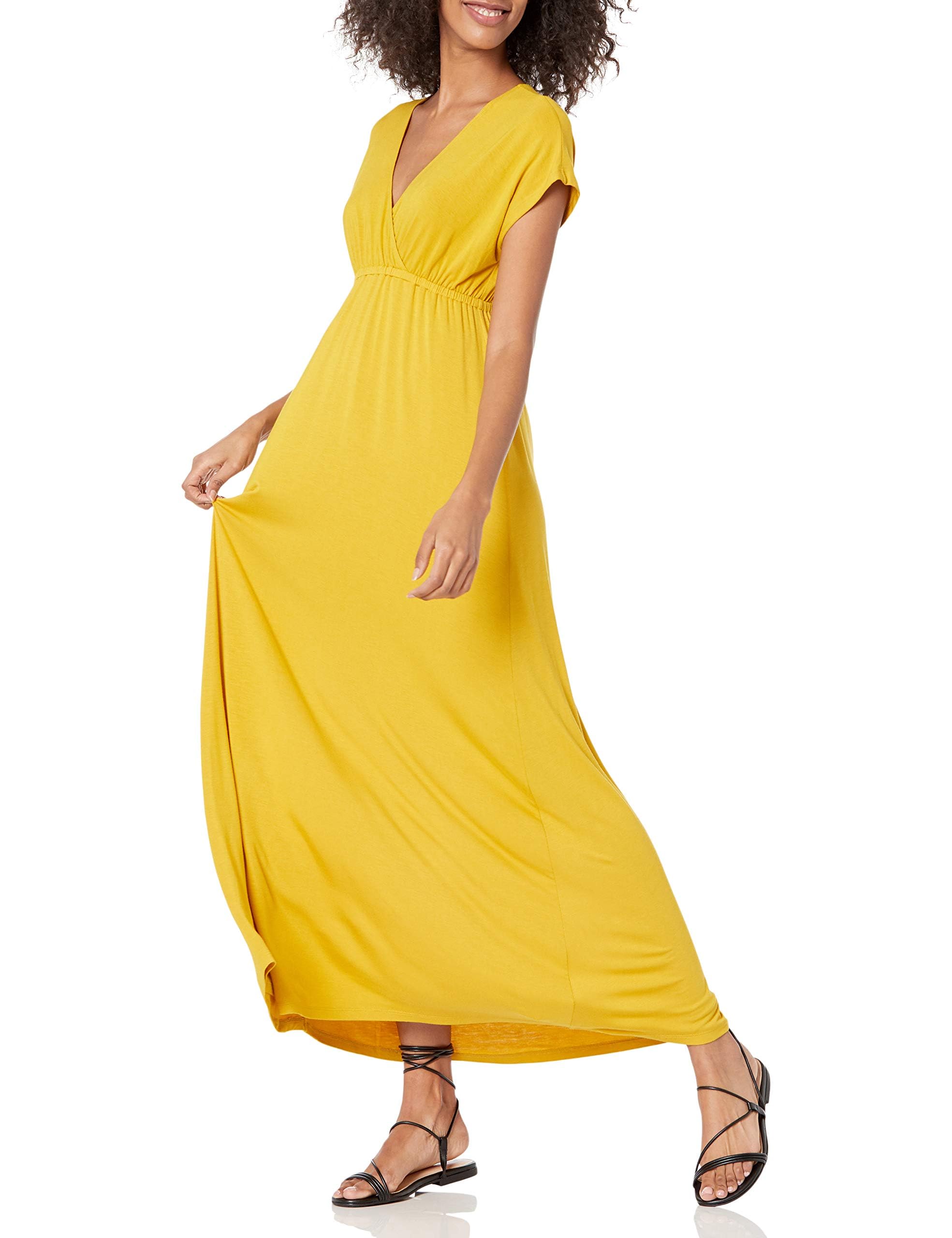Amazon Essentials Women's Fit and Flare Waisted Jersey Maxi Dress (Available in 