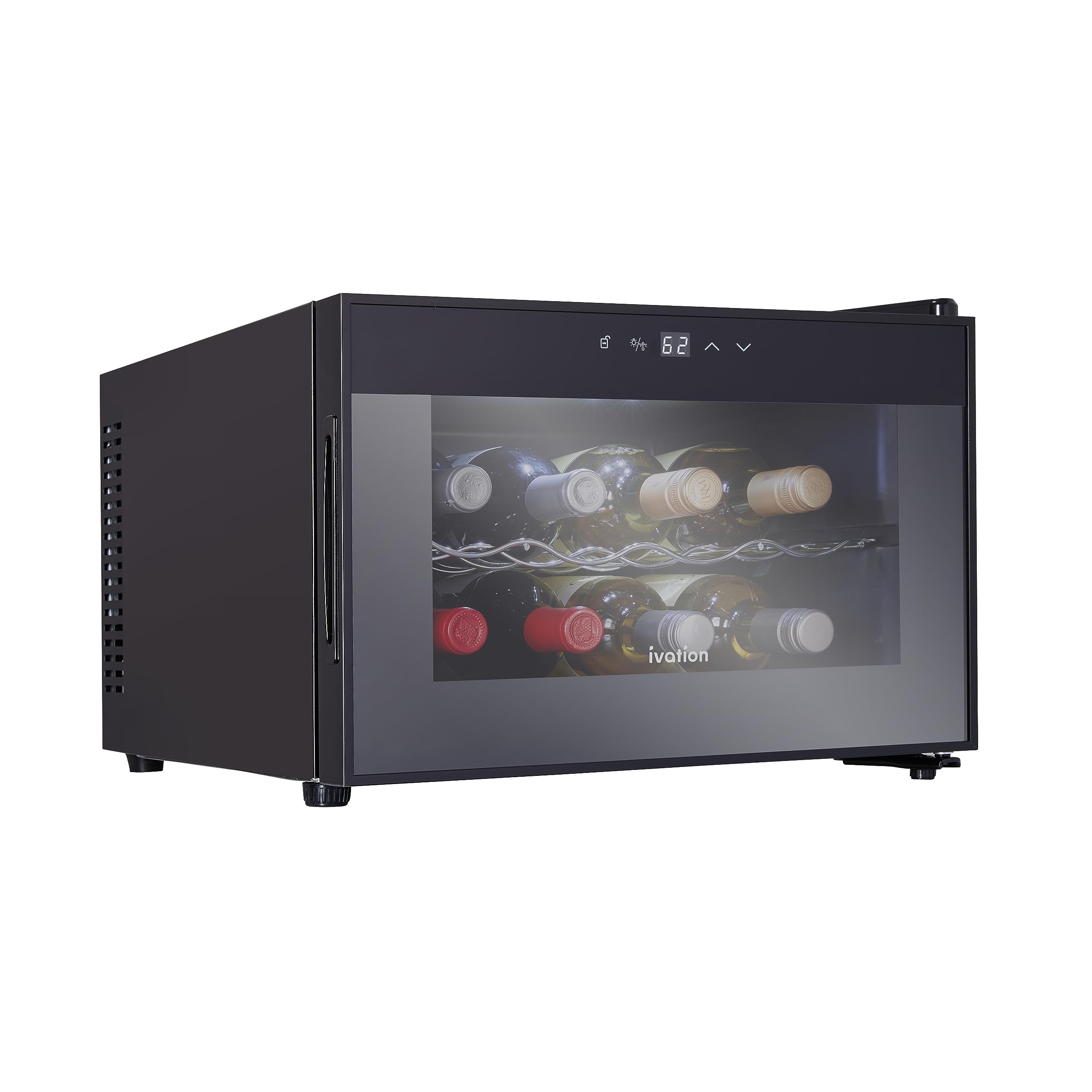 Ivation Premium 8 Bottle Horizontal Thermoelectric Wine Cooler/Chiller Counter T