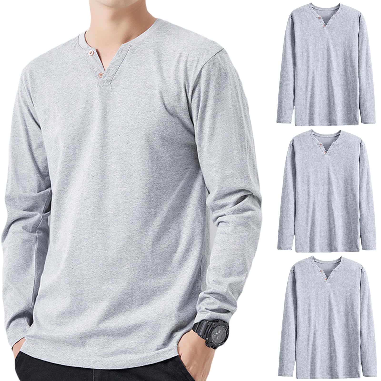 Hisitosa Long Sleeve T-Shirt, Men's, 3-Piece Set, 4-Piece Set, Autumn Clothing, 