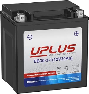 UPLUS YTX30L-BS Motorcycle Battery, YIX30L-BS Replacement Maintenance Free &amp; High Performance, EB30-3-1 AGM Batteries ETX30L UTV Snowmobile ATV Battery, 12V 30AH 400CCA