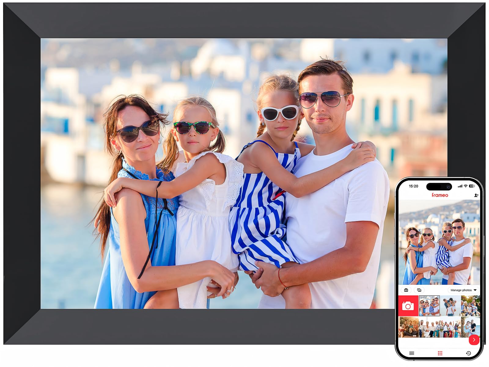 Frameo 10.1" WiFi Digital Picture Frame | HD IPS touchscreen, auto-rotate, photo