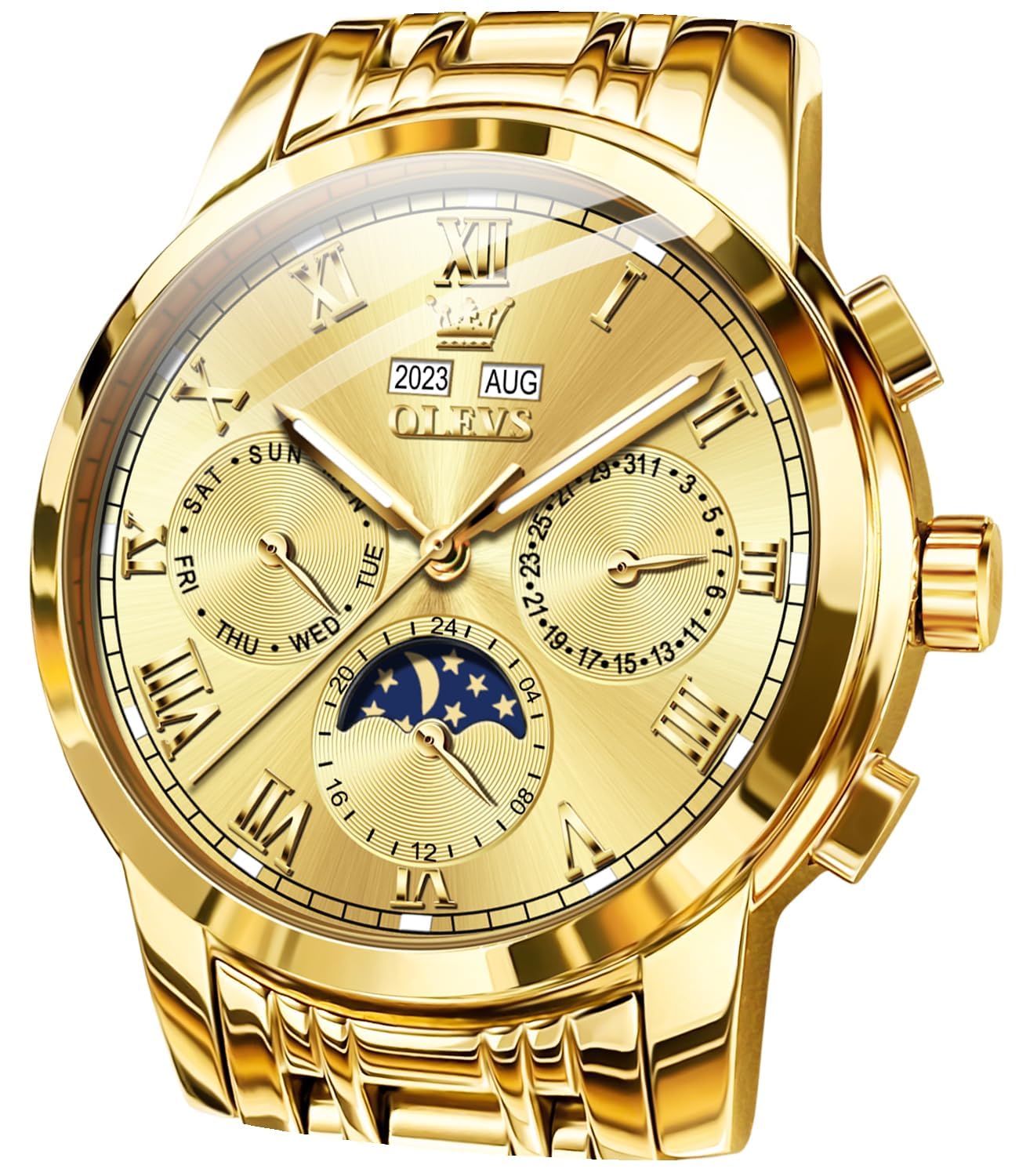 OLEVS Men's Automatic Mechanical Luxury Stainless Steel Waterproof Wrist Watch 6