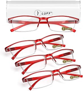 LUFF 4Pairs Anti-Blue Ray Reading Glasses Portable Ultralight Readers