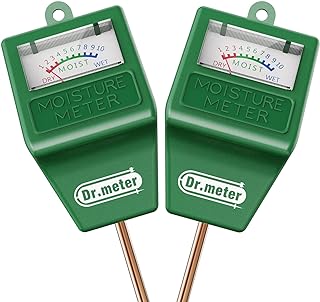 Soil Moisture Meter, Dr.meter 2 Pack Moisture Meter for Plants | Plant Water Meter for Garden Lawn Indoor & Outdoor Use, Soil Tester Hygrometer Sensor for House Plants, Gardening Gifts
