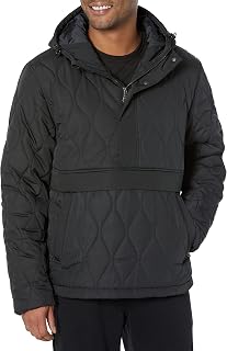 Amazon Essentials Men's Insulated Water-Resistant Hooded Quarter-Zip Puffer Coat