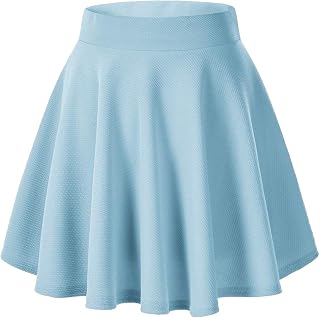 Urban CoCo Women's Basic Versatile Stretchy Flared Casual High Waist Mini Skater Skirt