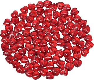 100pcs Red Heart Glass Beads Cute Heart Spacer Beads Adorable Jewelry Accessories for DIY Necklace Bracelet DIY Crafts Making