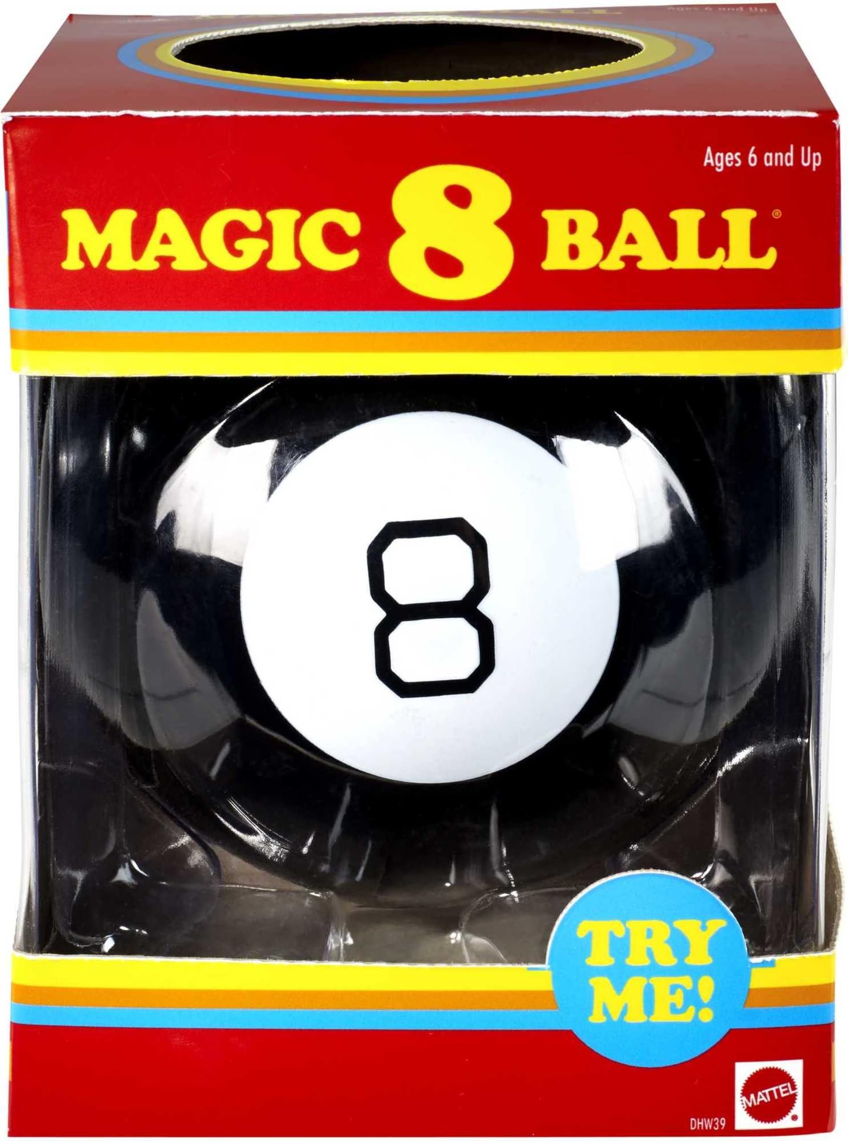 Mattel Games Magic 8 Ball Novelty Fortune-Telling Toy, Ages 3+ | Retro Look for 