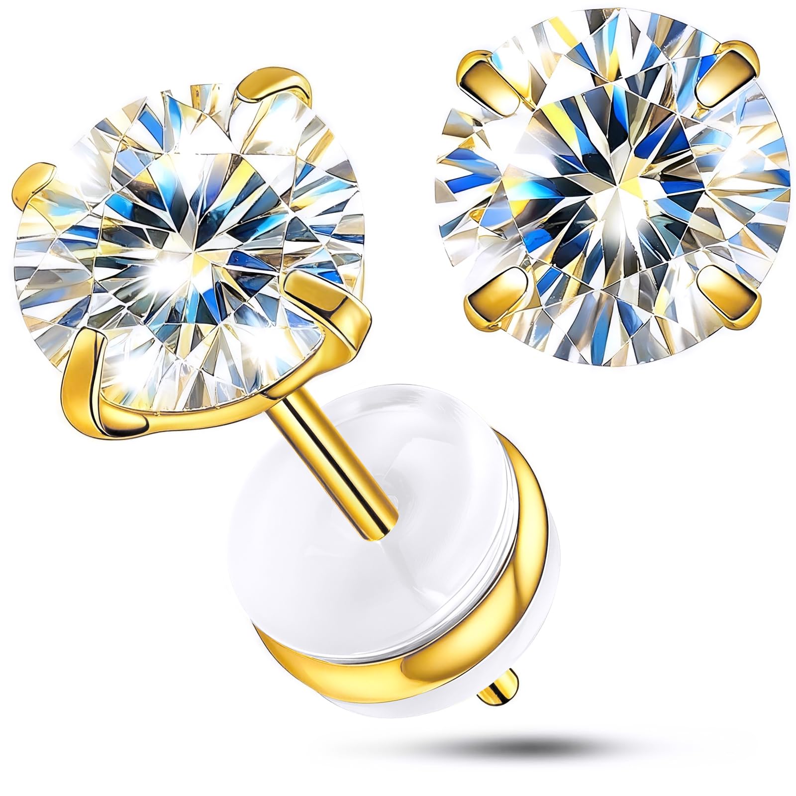 VOJO G23 Titanium Moissanite Stud Earrings