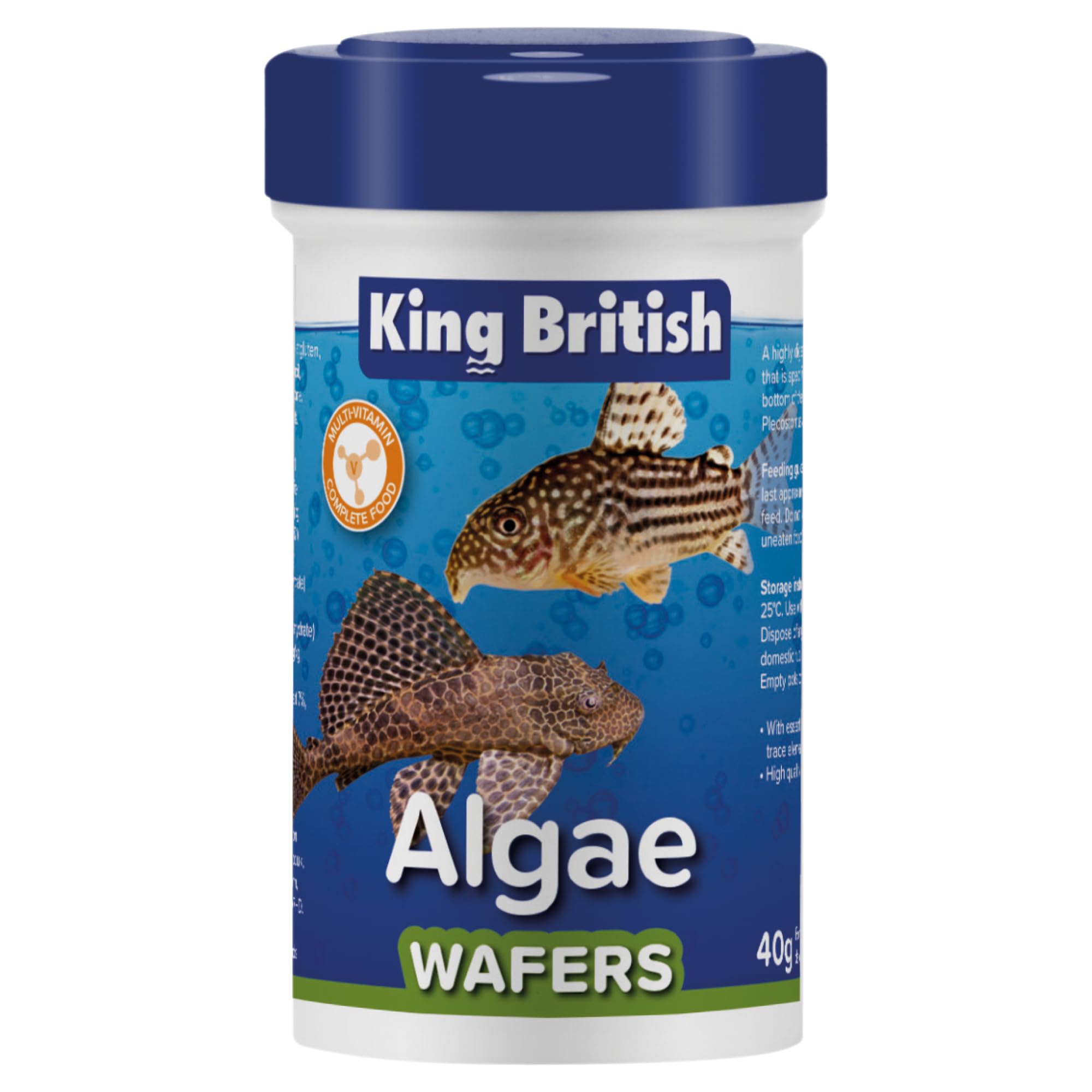 King British – Algae Wafers 40g – Multi-Vitamin Complete Sinking Fish Food – For