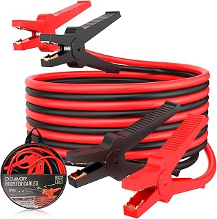 DOMOR Jump Leads Car Van Battery Jumper Cables, 3 Meters Heavy Duty Jump Leads - 3000 Amp Battery Booster Jumper Cables Colour Coded Clamps for Starting Petrol Diesel Car Battery with Bag