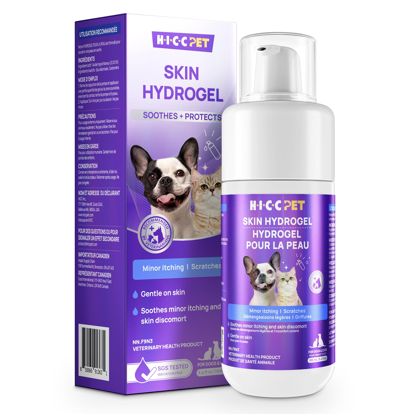 HICC PET Dog Wound Care Hydro Gel, Hot Spot Treatment for Dogs, Soothes Inflamma