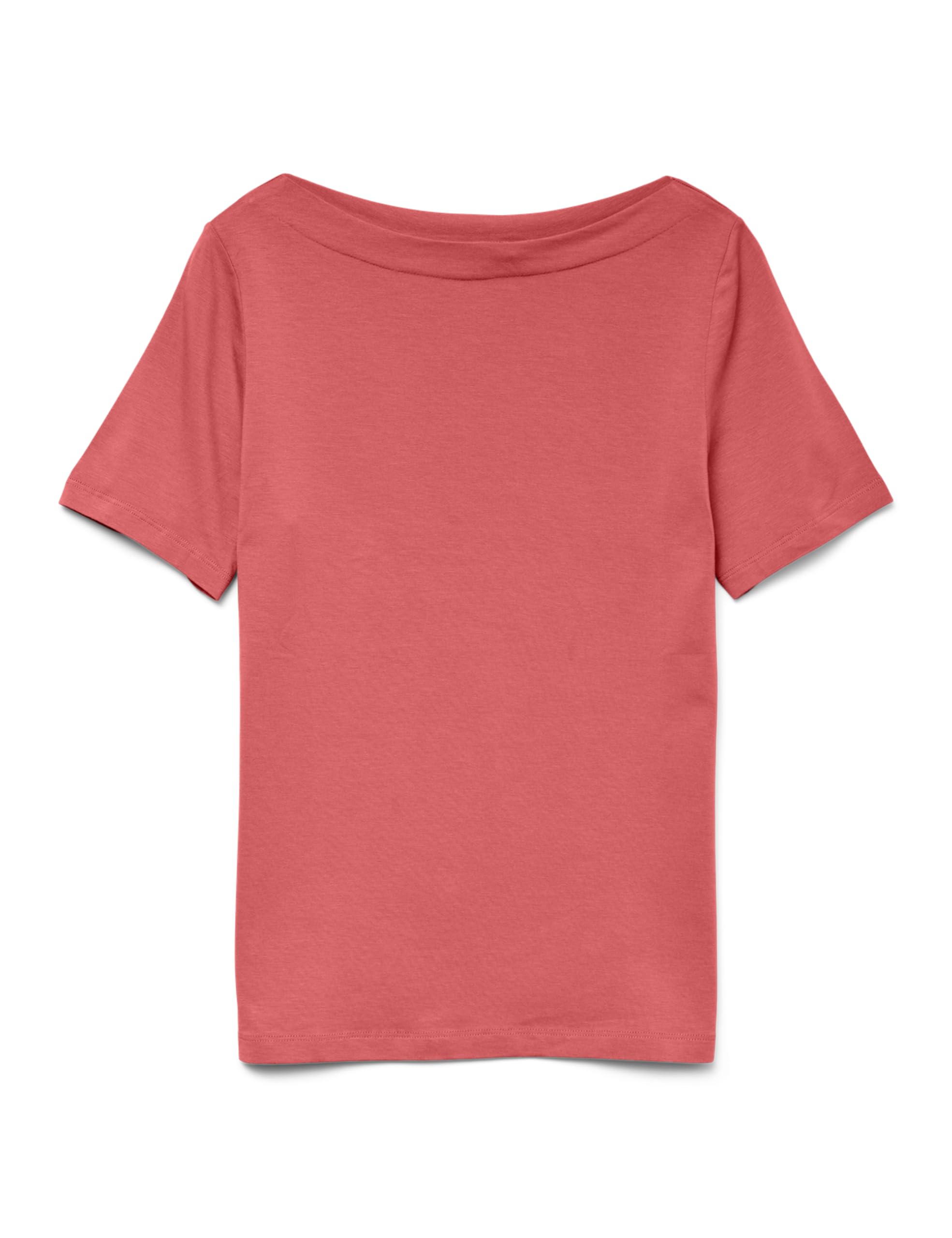VERO MODA Panda Women's Basic Stretch Short Sleeve Boat Neck Top