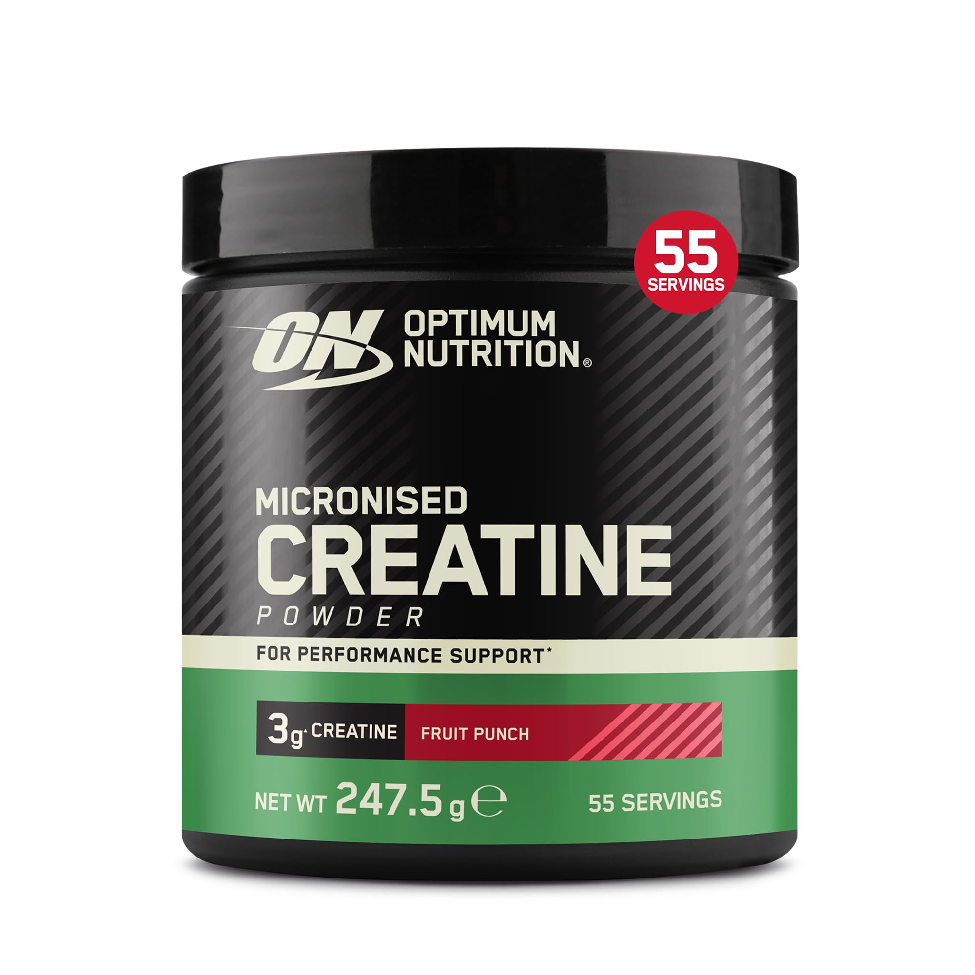 Optimum Nutrition Micronised Creatine Monohydrate Powder, 247.5g | Fruit Punch, 