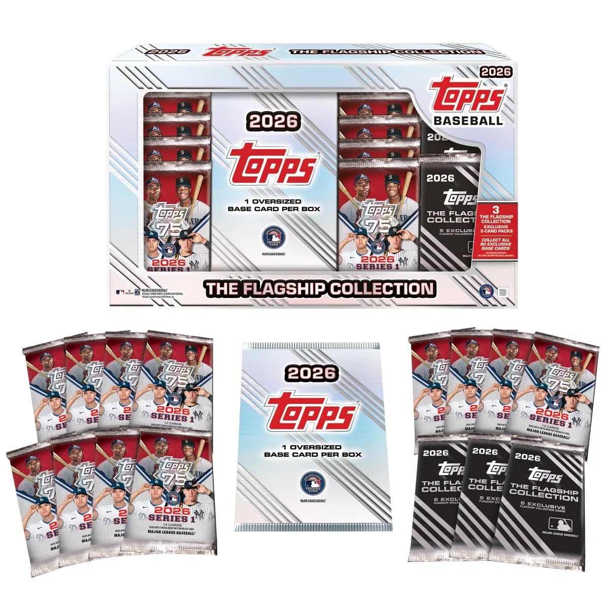 2026 Topps Baseball Series 1 Collection Box – 1 Oversized Base Card per Box + 3 