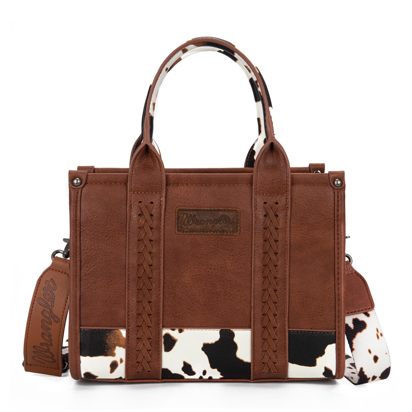 Wrangler Cow Print Tote Bag for Women Western Purse Boho Top Handle Satchel Hand