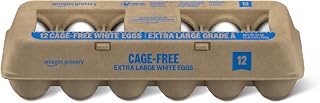 Amazon Grocery, Cage-Free Grade A White Eggs, Extra Large, 12 Count
