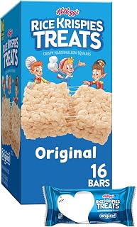 Rice Krispies Treats Crispy Marshmallow Squares, Kids Snacks, Cereal Bars, Original, 12.4oz Box (16 Bars)