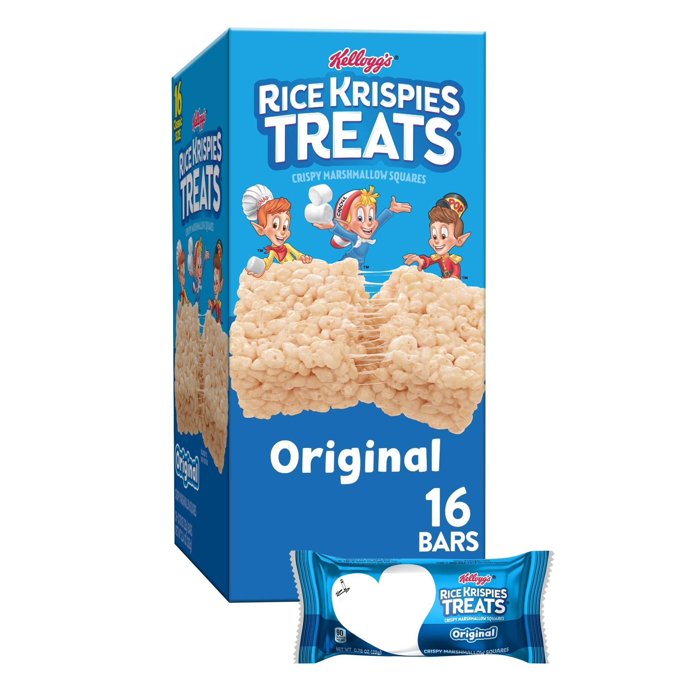 Rice Krispies Treats Crispy Marshmallow Squares, Kids Snacks, Cereal Bars, Origi