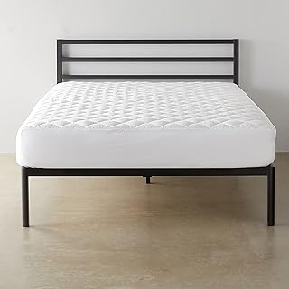 Amazon Basics Hypoallergenic Quilted Plush and Breathable Mattress Topper Pad, 18 Inches Deep, Padded, Washable, Queen, White