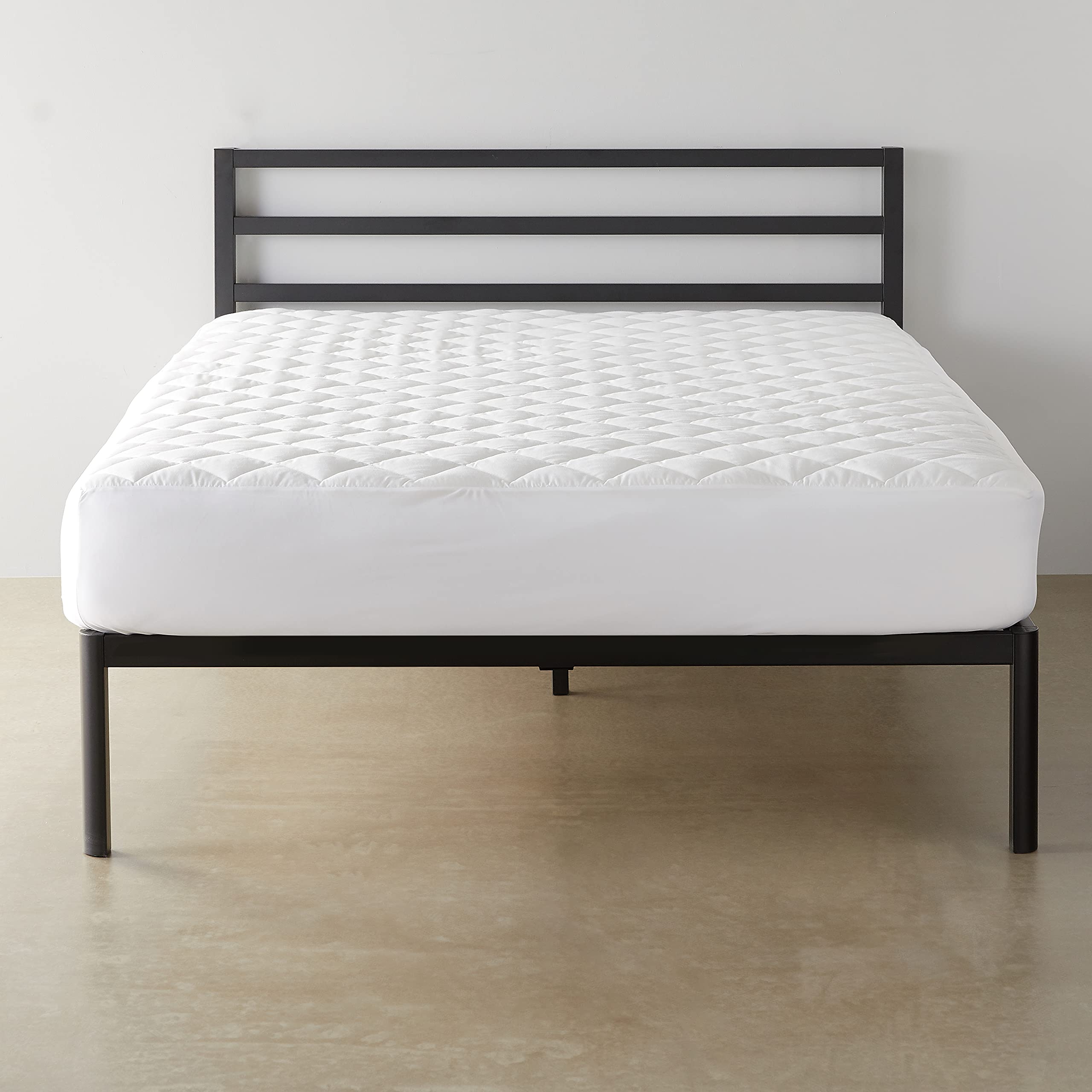 Amazon Basics Hypoallergenic Quilted Plush and Breathable Mattress Topper Pad, 1