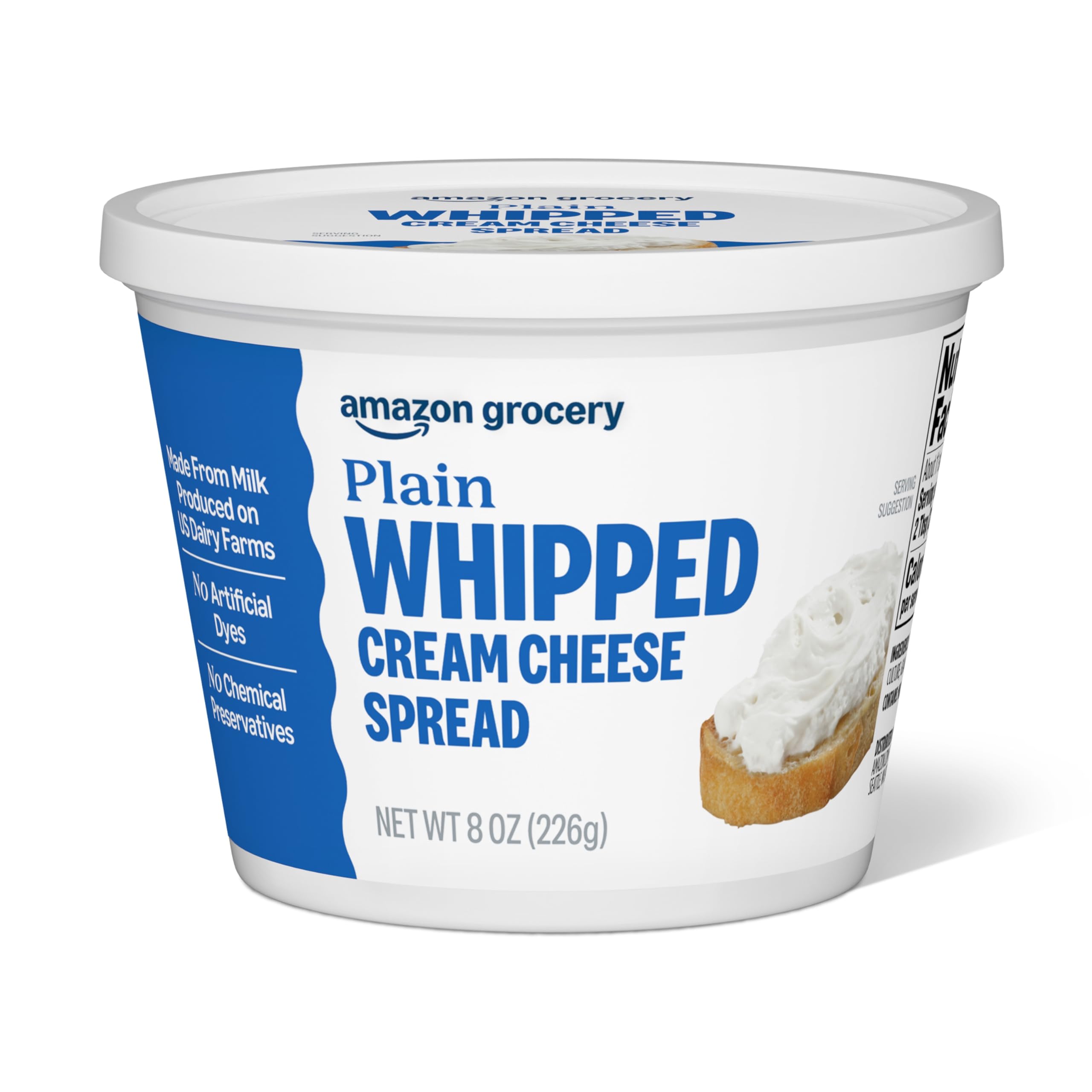 Amazon Grocery, Plain Whipped Cream Cheese Spread, 8 Oz