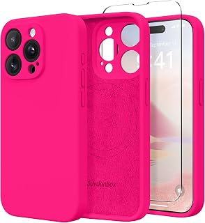 Magnetic for iPhone 14 Pro Case Silicone Hot Pink