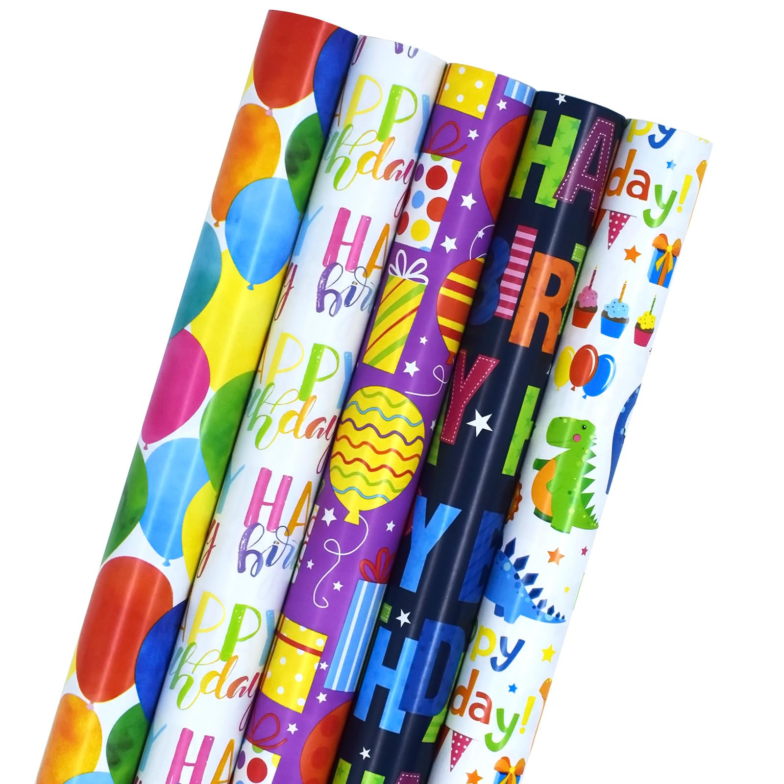5 Roll Package Gift Wrapping Paper, 43cm * 3m - Perfect for Birthday, Wedding, P