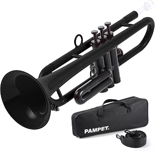 PAMPET Plastic Bb Trumpet Standard Trumpet Set for Student Beginner Black | Lightweight Durable Professional Standard Trumpets Bb Trumpets Instrument With 3C and 7C Mouthpiece