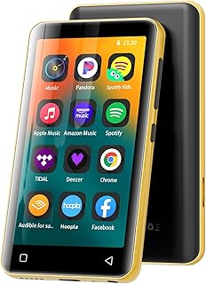 MP3 Player with Bluetooth and WiFi 80GB, innioasis MP3 Player for Kids with spotify, Spotify Kids, Pandora, Amazon Music, 4 inch Full Touch Screen Music Player, Android MP4 Player Gold