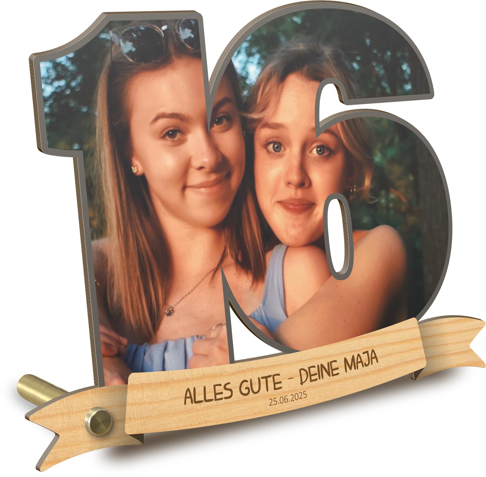Geschenk Junge 16 Jahre - Geschenk Mädchen 16 Jahre personalisiert - Foto Holzbi