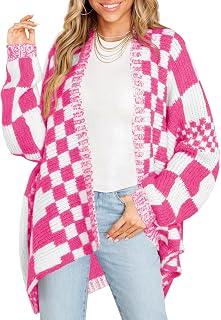 Saodimallsu Womens Checkered Cardigan Sweater