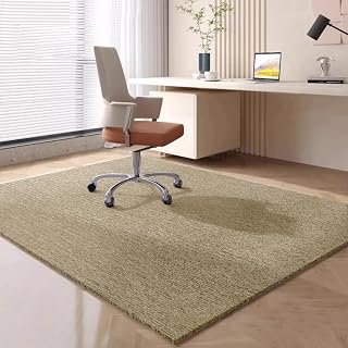 AYO Gaming Chair Mat, Ivory, 55.1 x 35.4 inches (140 x 90 cm), 0.2 inches (4 mm) Thick, Chair Mat, Carpet Type, Non-Slip, Floor Scratch Prevention Mat Pad, Flooring Mat, Self-Adhesive, Noise Control