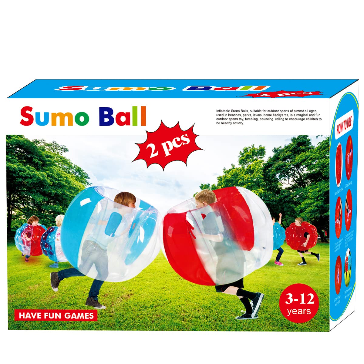 SUNSHINE-MALL 2 PC Sumo Balls for Kids, Bumper Bounce Toys, Kid Sumo Balls, Lawn
