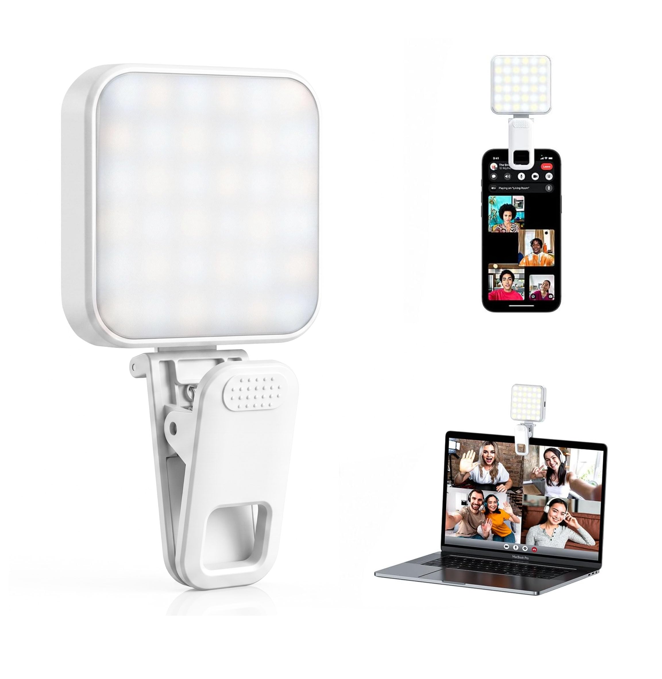 Portable Selfie Light for iPhone: Rechargeable Phone Fill Lights, Ring Light for