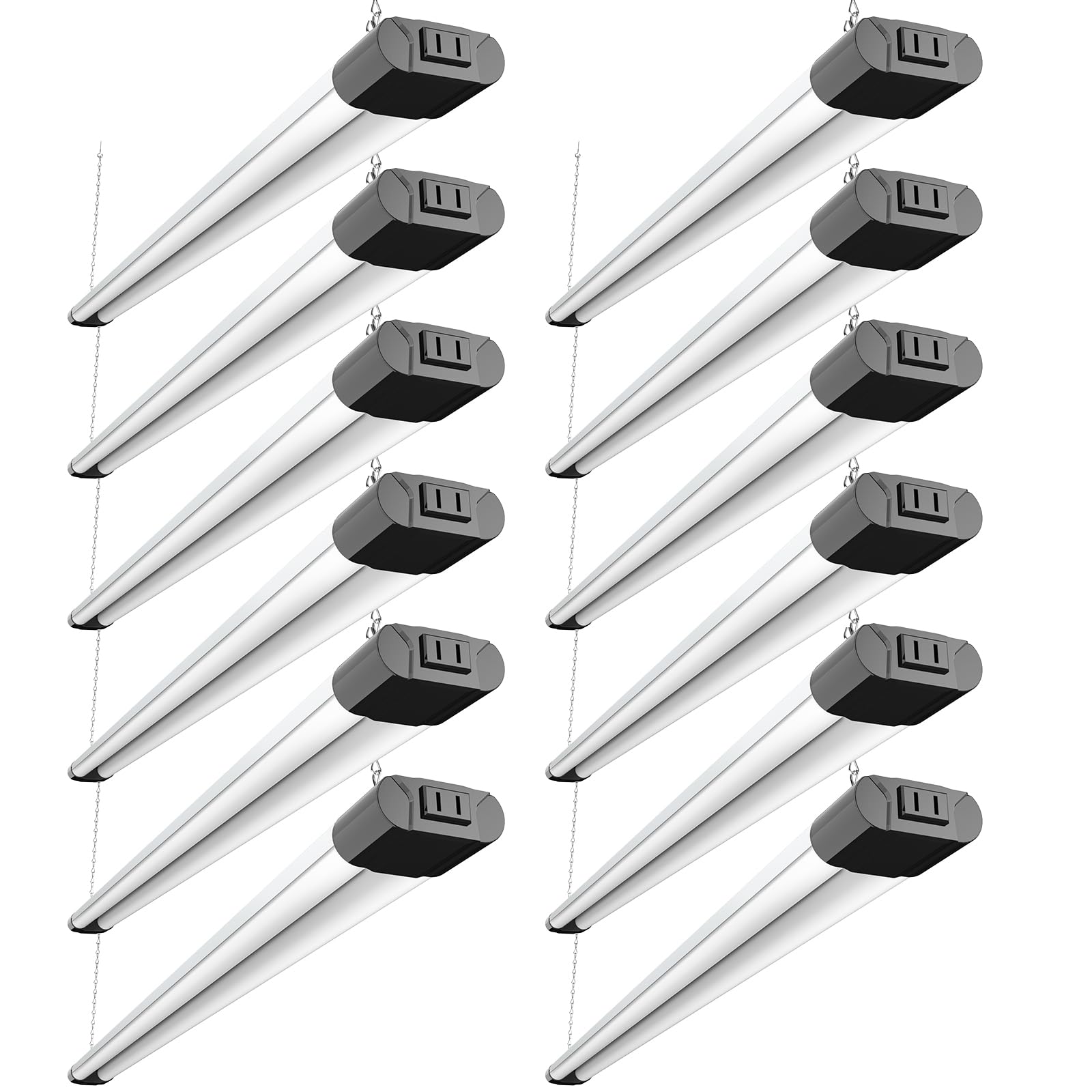 BBOUNDER 12Pack 4FT LED Shop Light, Reflector, 6500K Linkable, 40W=250W ETL | 44