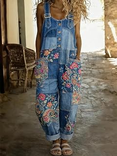 Damen-Overall mit klassischer Passform, geradem Bein, verstellbarer Riemen, lässiger Jumpsuit