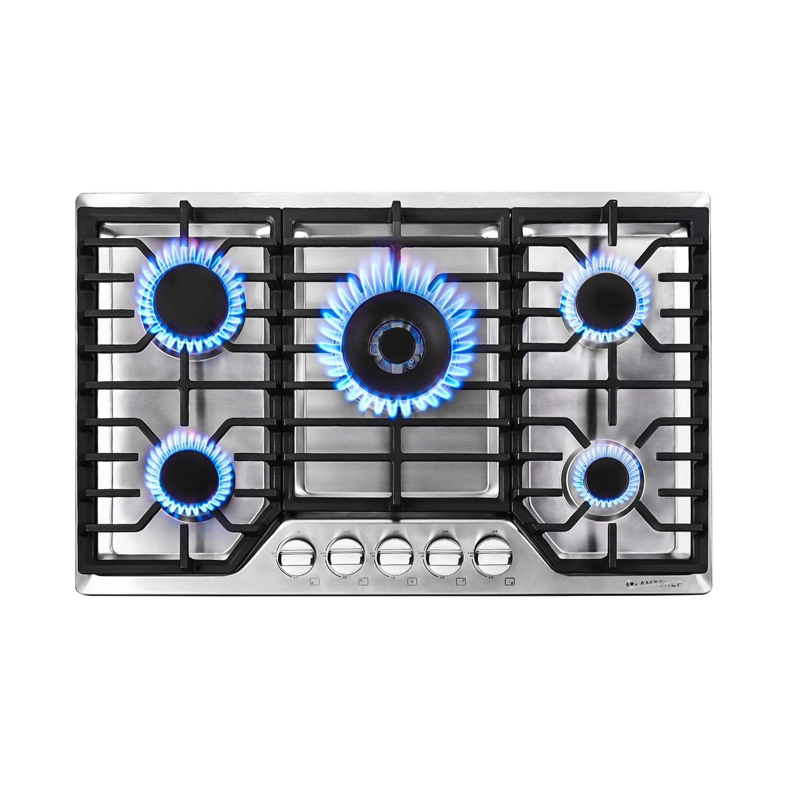 AMZCHEF 30 Inch Gas Cooktop, Gas Stove Top with 5 Italy SABAF Power Burners | Ma