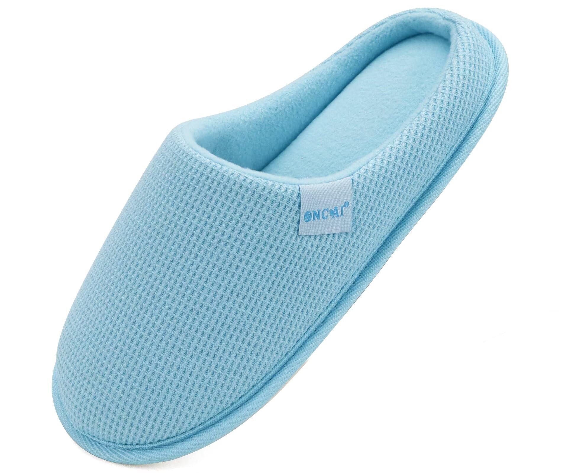 ONCAI Women's House Slippers, Cushion Memory Foam Waffle Upper Home Comfortable 